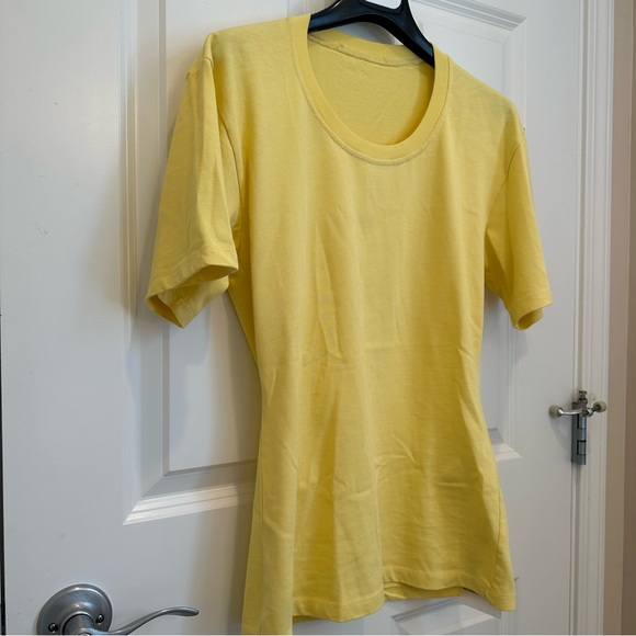 Sportmax Max Mara Label-cut Yellow Cotton Basic T-Shirt Size:Small Spring/Summer - Picture 6 of 11